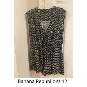 Banana Republic Ikat Tribal Pattern Romper Career Going Out Pocket Jumpsuit